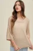 Beige Knit Maternity Short Sleeve Top sold by Pinkblush