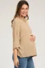 Beige Knit Maternity Short Sleeve Top sold by Pinkblush