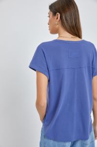 Blue Short Dolman Sleeve Top sold by Pinkblush