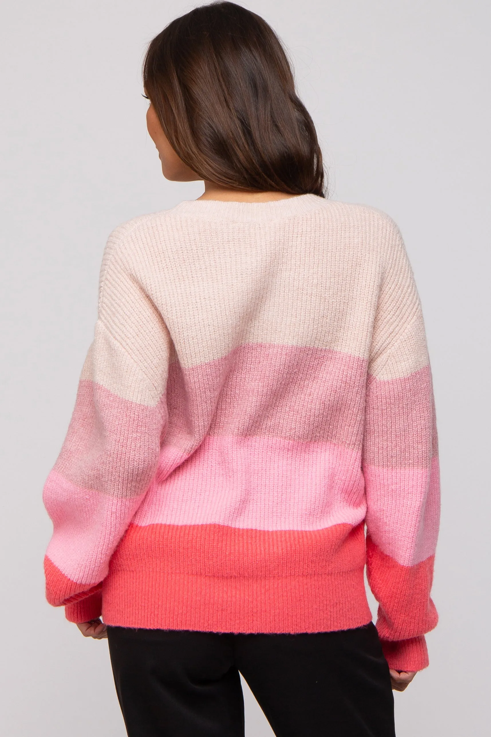 Pink Striped Knit Maternity Sweater sold by Pinkblush product image thumbnail 3