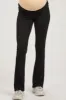 Black Ribbed Foldover Maternity Flared Pants sold by Pinkblush