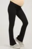 Black Ribbed Foldover Maternity Flared Pants sold by Pinkblush