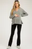 Black Ribbed Foldover Maternity Flared Pants sold by Pinkblush
