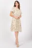 Cream Floral Print Eyelet Lace Dress sold by Pinkblush