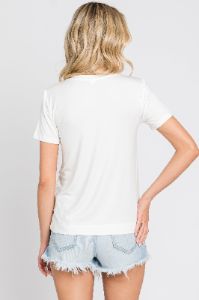 White Short Sleeve Top sold by Pinkblush