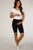 Black Maternity Biker Short sold by Pinkblush
