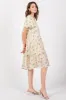 Cream Floral Print Eyelet Lace Dress sold by Pinkblush