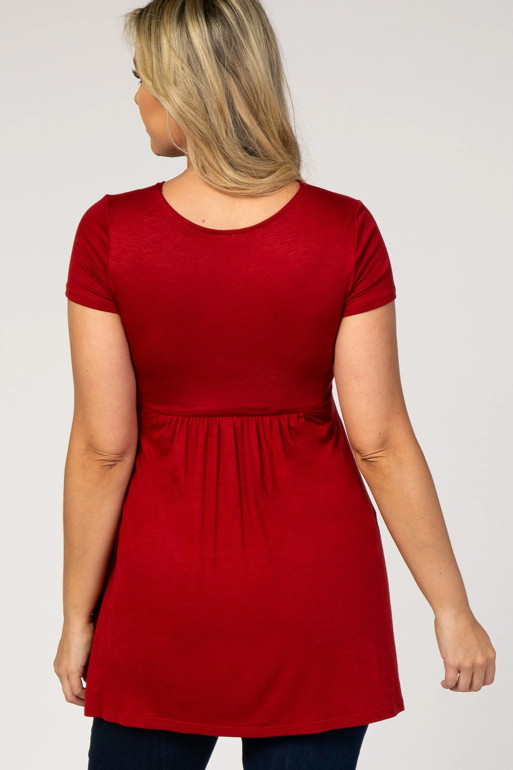 PinkBlush Rust Draped Front Maternity/Nursing Top sold by Pinkblush product image thumbnail 3