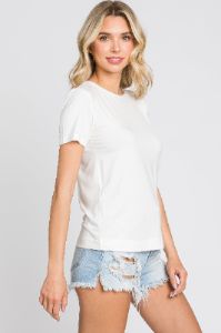 White Short Sleeve Top sold by Pinkblush