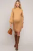 Camel Chunky Knit Maternity Sweater Dress sold by Pinkblush