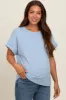 Blue Cuff Short Sleeve Maternity Top sold by Pinkblush