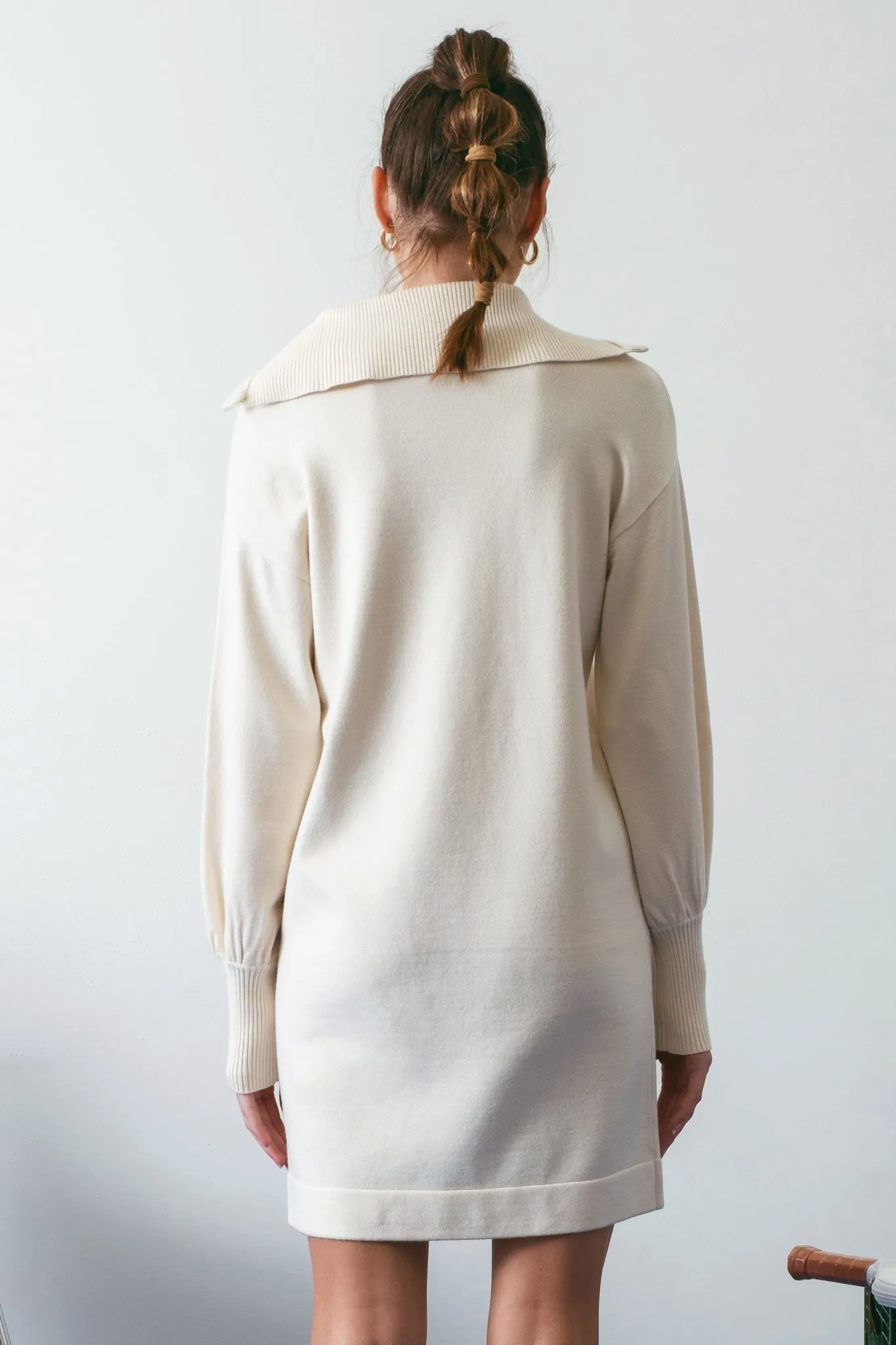 Beige Knit Half Zip Mini Dress sold by Pinkblush product image thumbnail 2