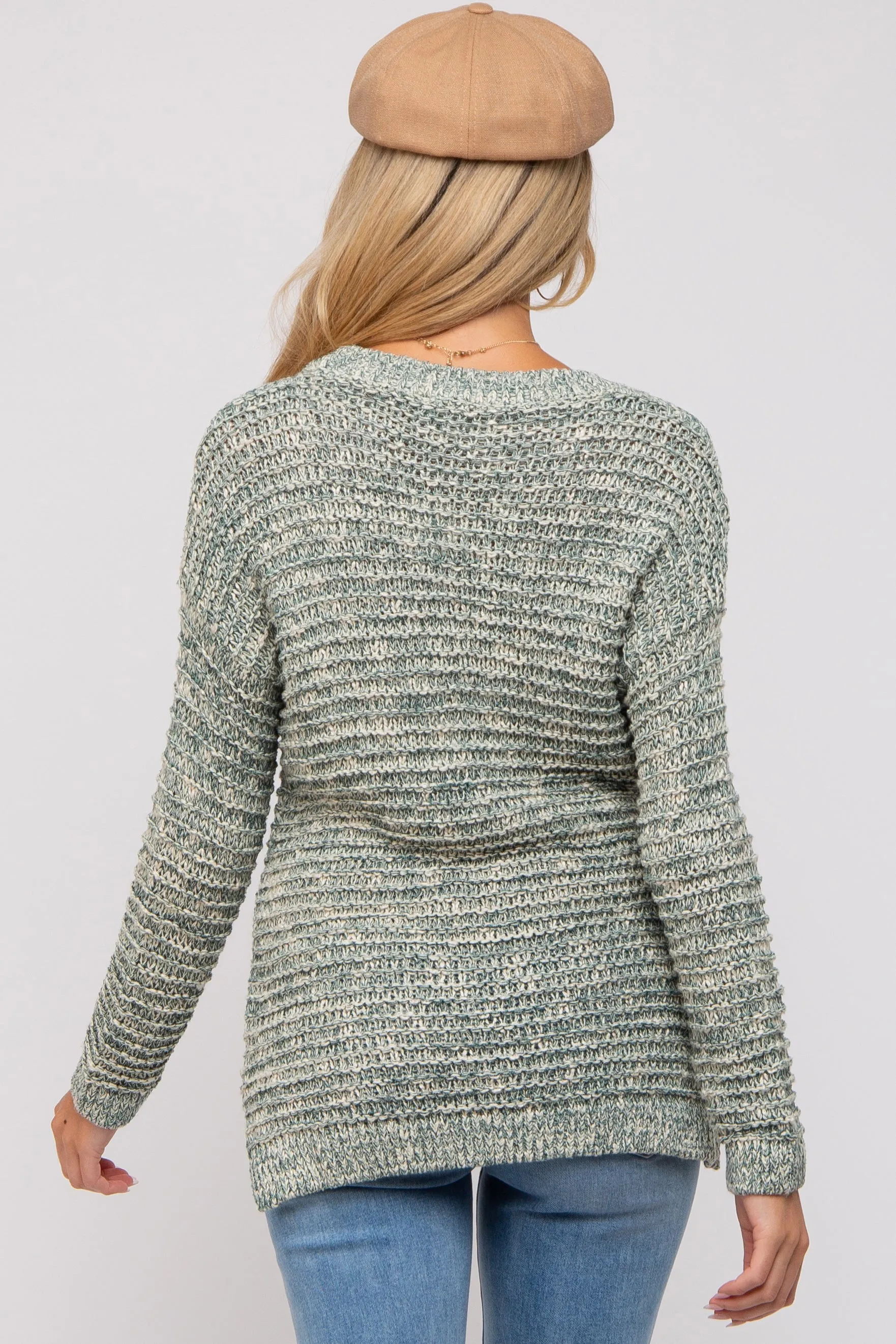 Light Olive Open Weave Maternity Sweater sold by Pinkblush product image thumbnail 3