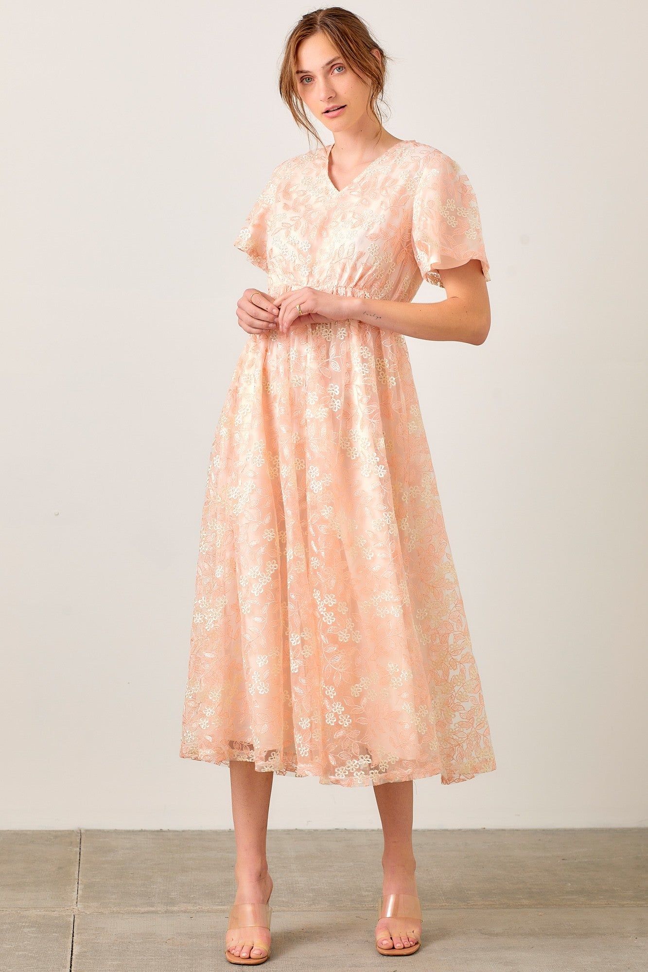 Blush Multi Mesh Maxi Dress sold by Pinkblush