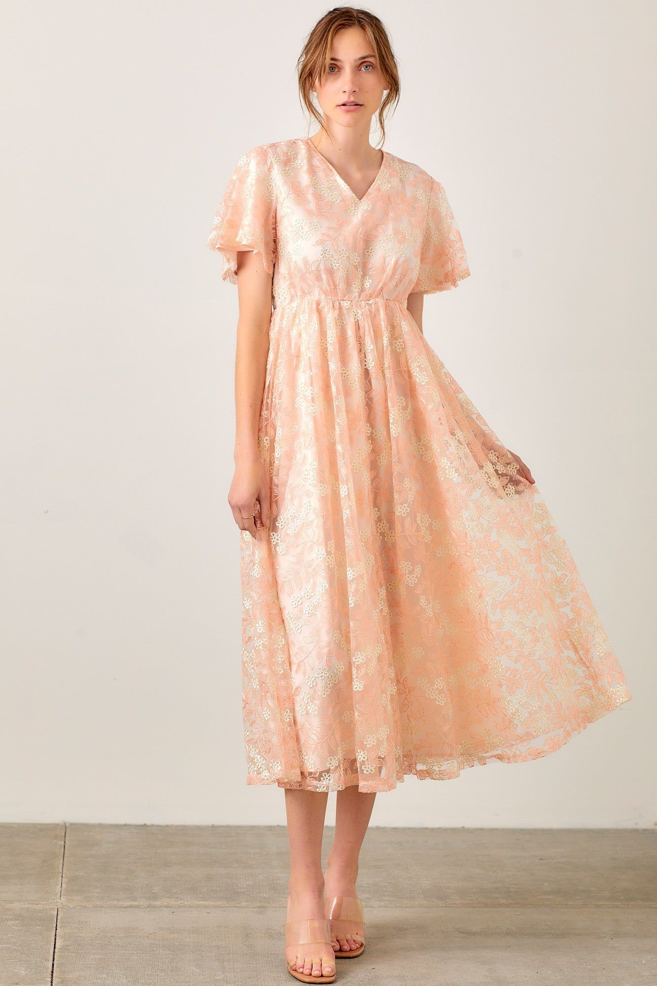 Blush Multi Mesh Maxi Dress sold by Pinkblush product image thumbnail 2