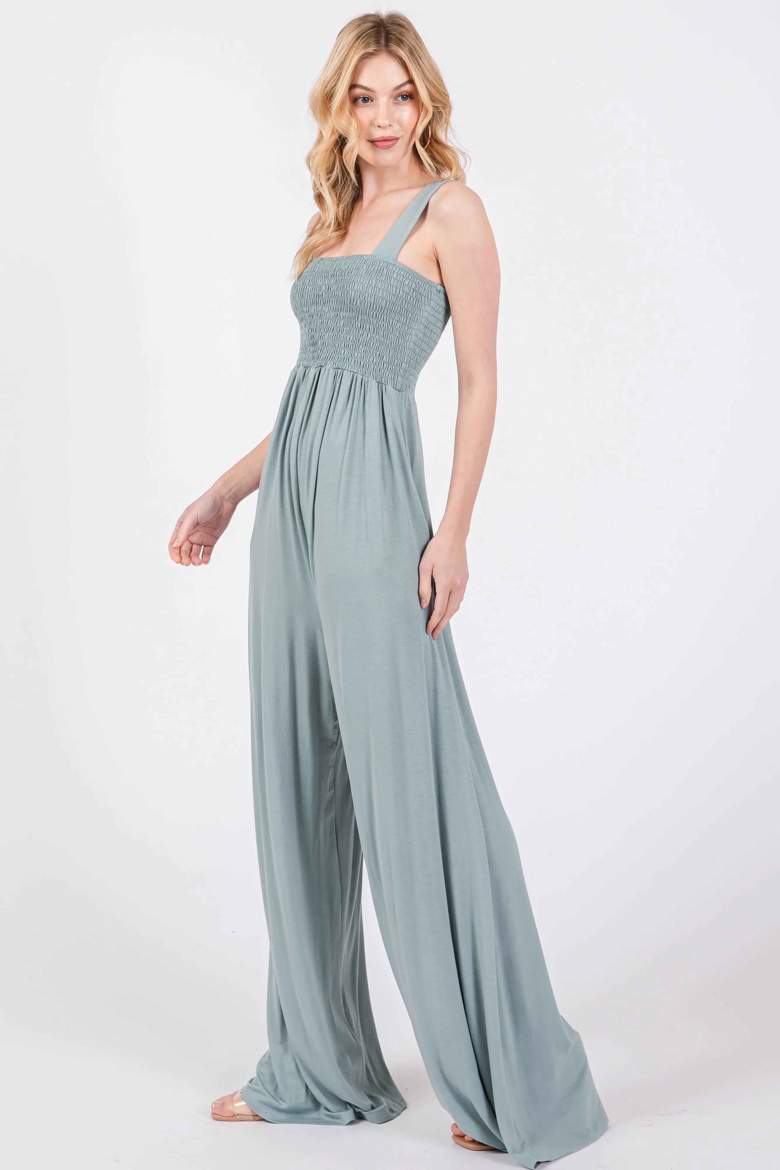 Mint Sleeveless Wide Leg Jumpsuit sold by Pinkblush product image thumbnail 2