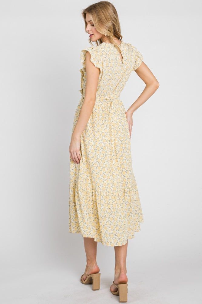 Yellow Ruffle Dress With Belt sold by Pinkblush product image thumbnail 3