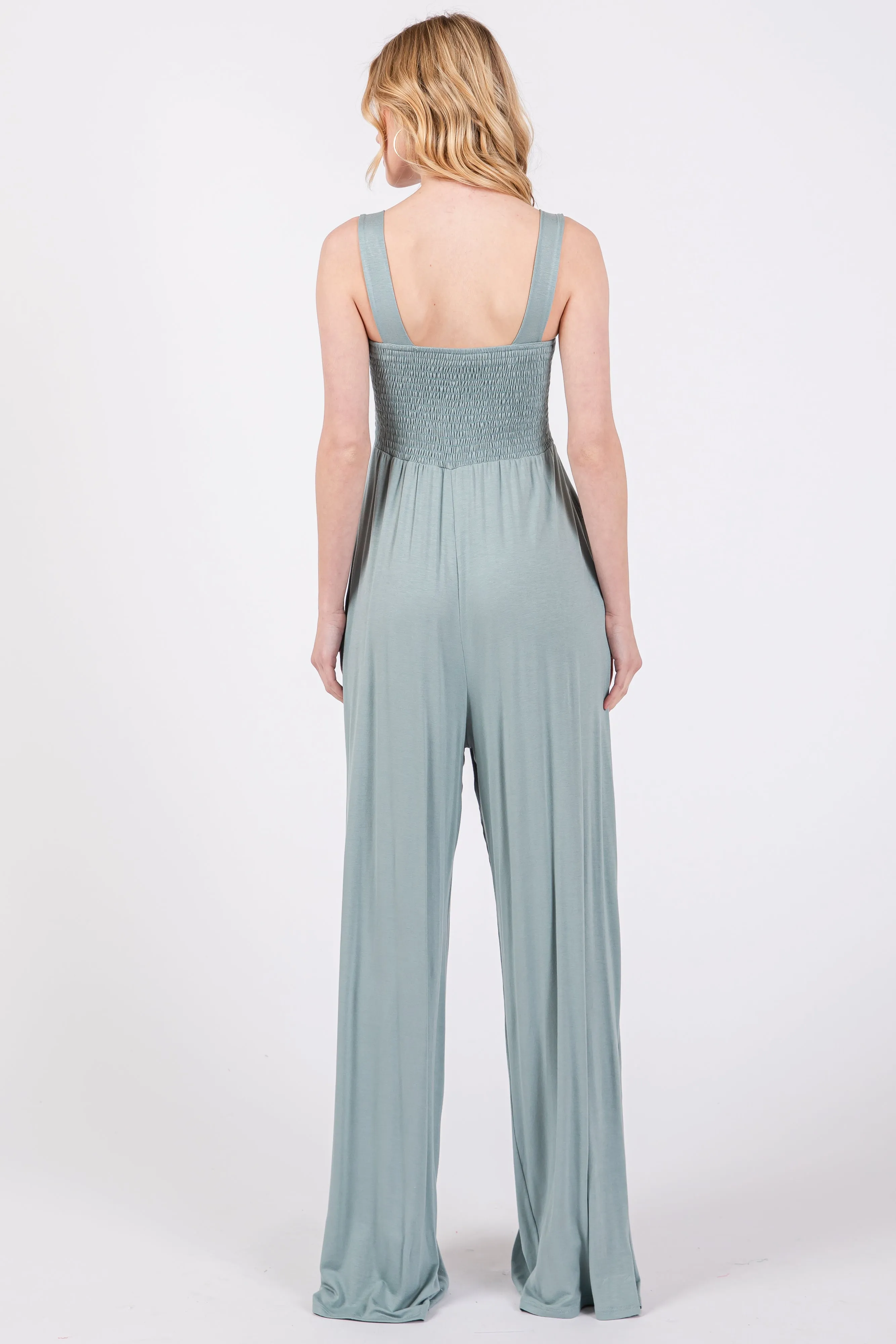 Mint Sleeveless Wide Leg Jumpsuit sold by Pinkblush product image thumbnail 3