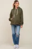 Olive Raw Edge Trim Maternity Drawstring Hoodie sold by Pinkblush