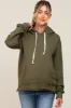 Olive Raw Edge Trim Maternity Drawstring Hoodie sold by Pinkblush