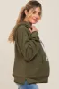 Olive Raw Edge Trim Maternity Drawstring Hoodie sold by Pinkblush