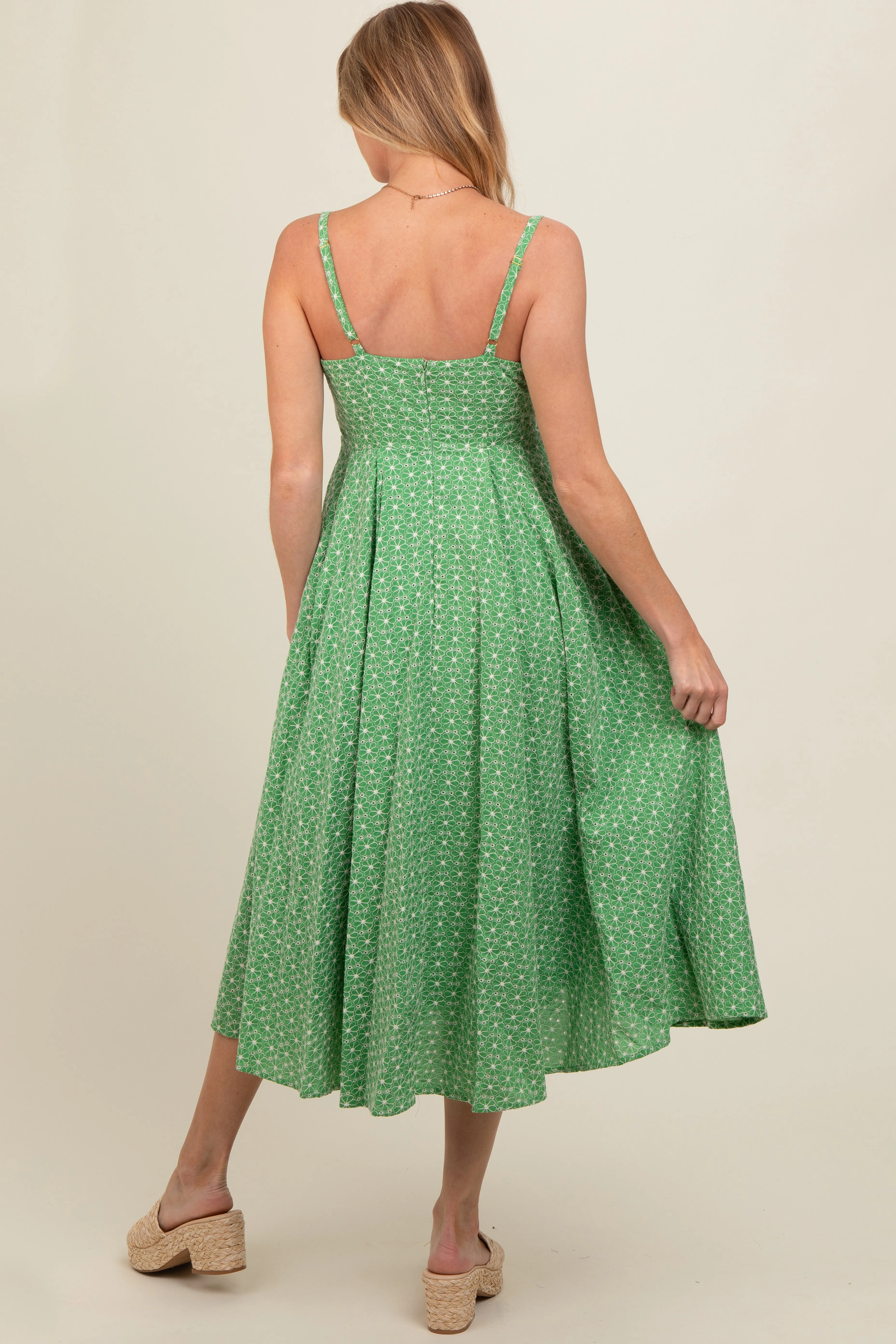 Green Floral Embroidered Maternity Maxi Dress sold by Pinkblush product image thumbnail 3