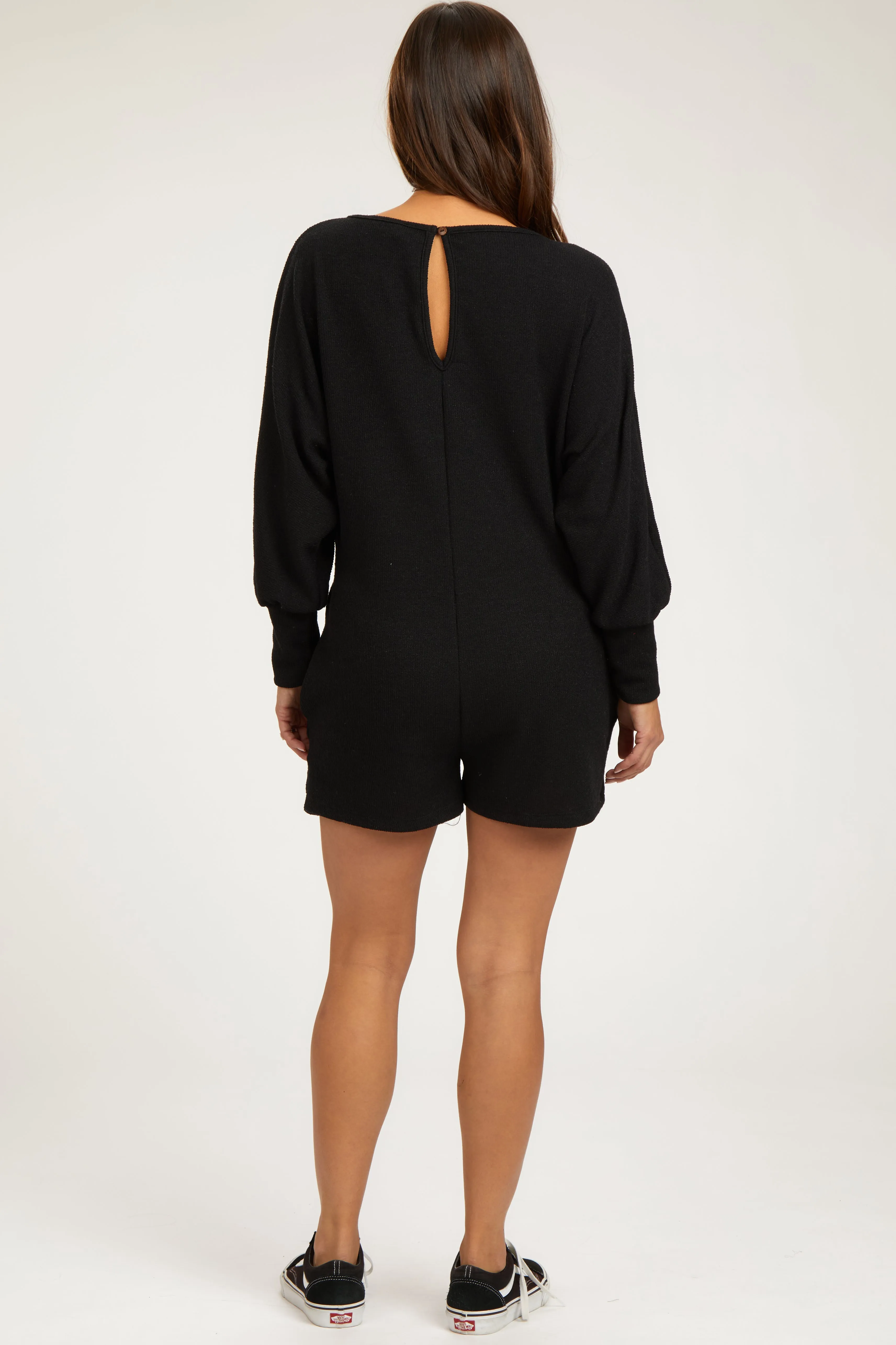 Black Dolman Sleeve Maternity Romper sold by Pinkblush product image thumbnail 4