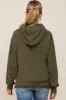 Olive Raw Edge Trim Maternity Drawstring Hoodie sold by Pinkblush