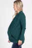 PinkBlush Forest Green Draped Wrap Maternity Nursing Top sold by Pinkblush