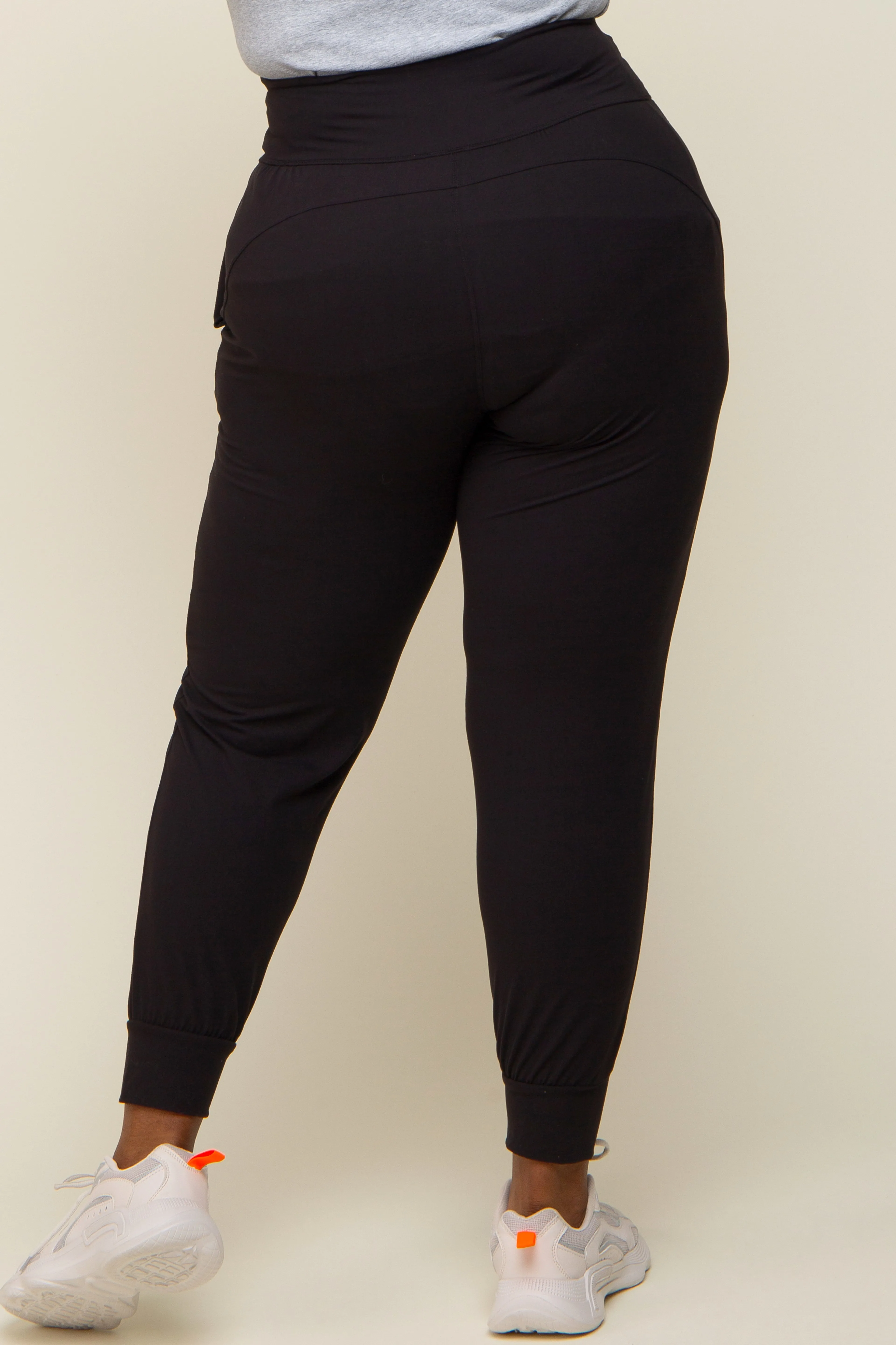 Black Soft Knit Plus Jogger Pants sold by Pinkblush product image thumbnail 4