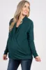PinkBlush Forest Green Draped Wrap Maternity Nursing Top sold by Pinkblush