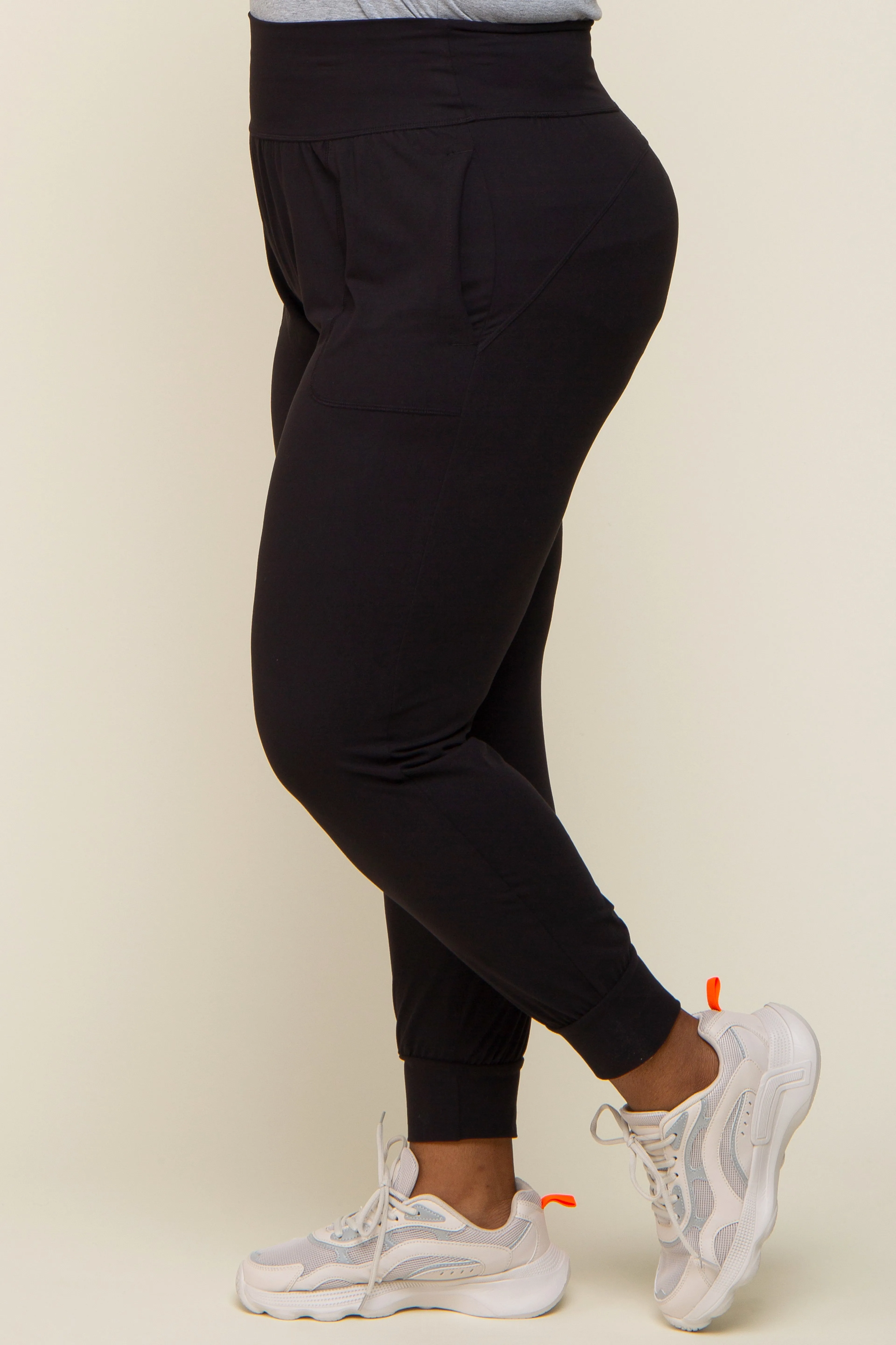 Black Soft Knit Plus Jogger Pants sold by Pinkblush product image thumbnail 3