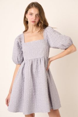Periwinkle Textured Pleated Dress sold by Pinkblush