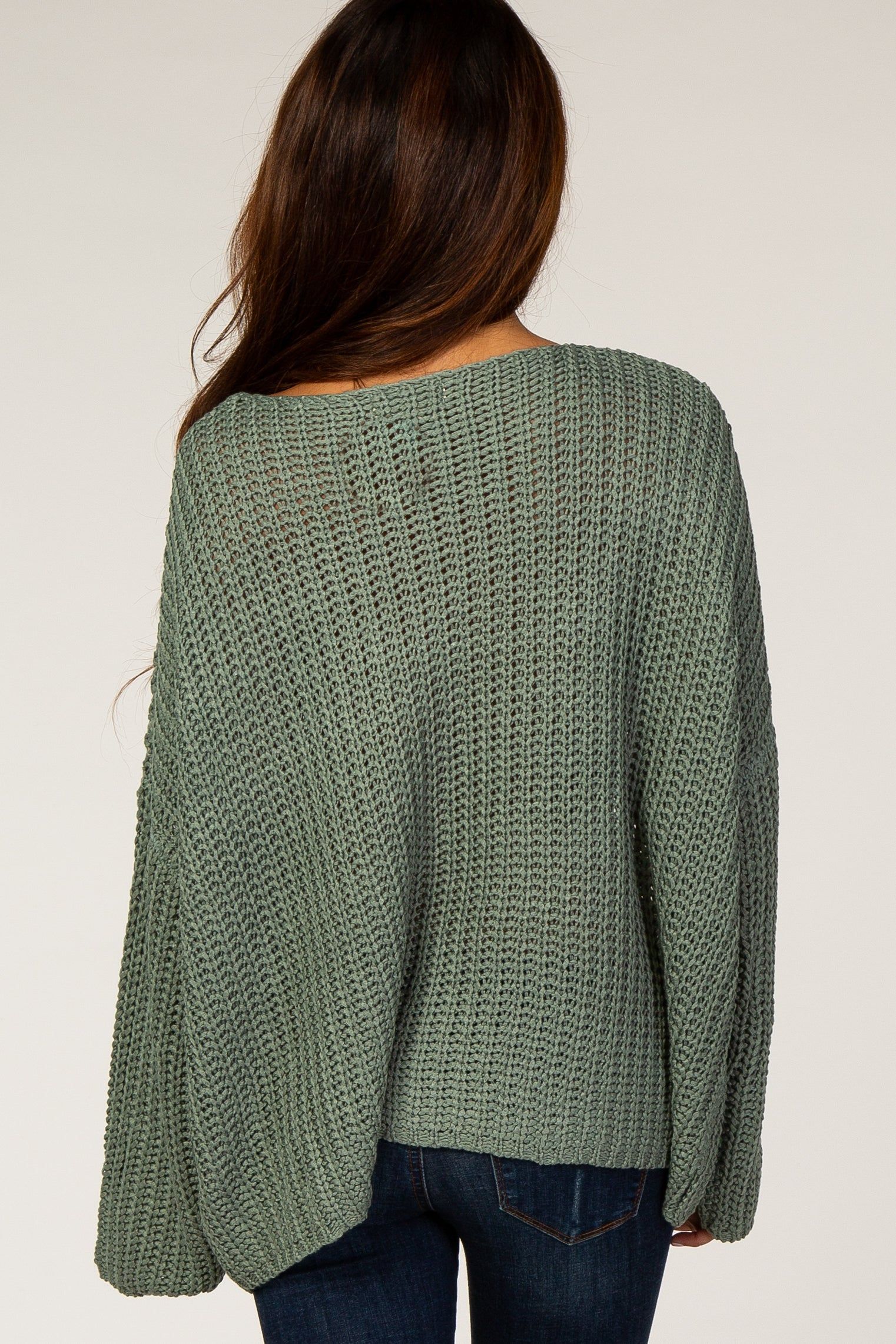 Light Olive Chunky Knit Boat Neck Sweater sold by Pinkblush product image thumbnail 3