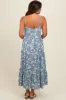 Blue Floral Tiered Maternity Midi Dress sold by Pinkblush
