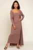 Mocha Ribbed Sleeveless Dress Cardigan Maternity Set sold by Pinkblush