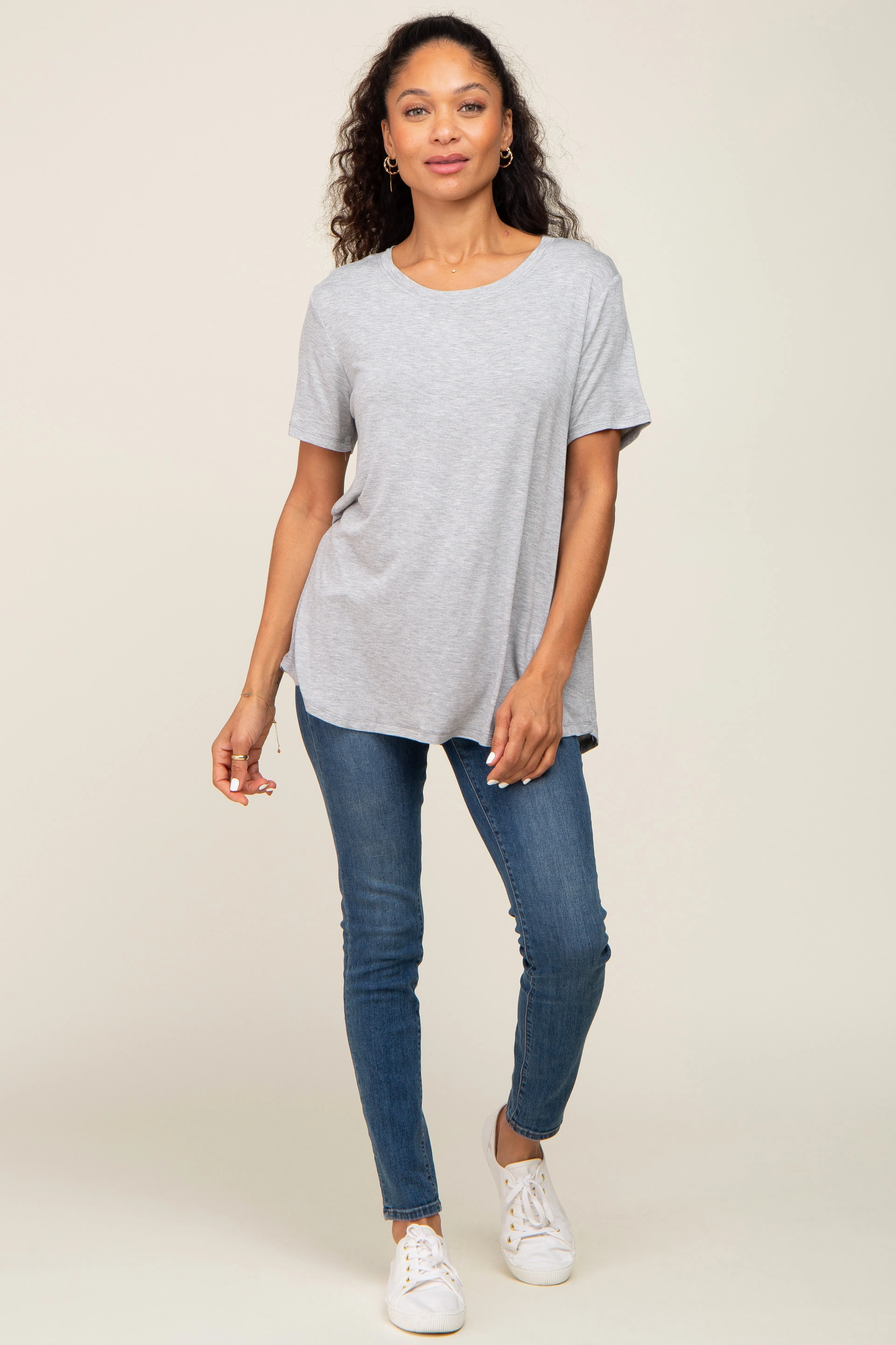 Grey Basic Tee sold by Pinkblush product image thumbnail 4