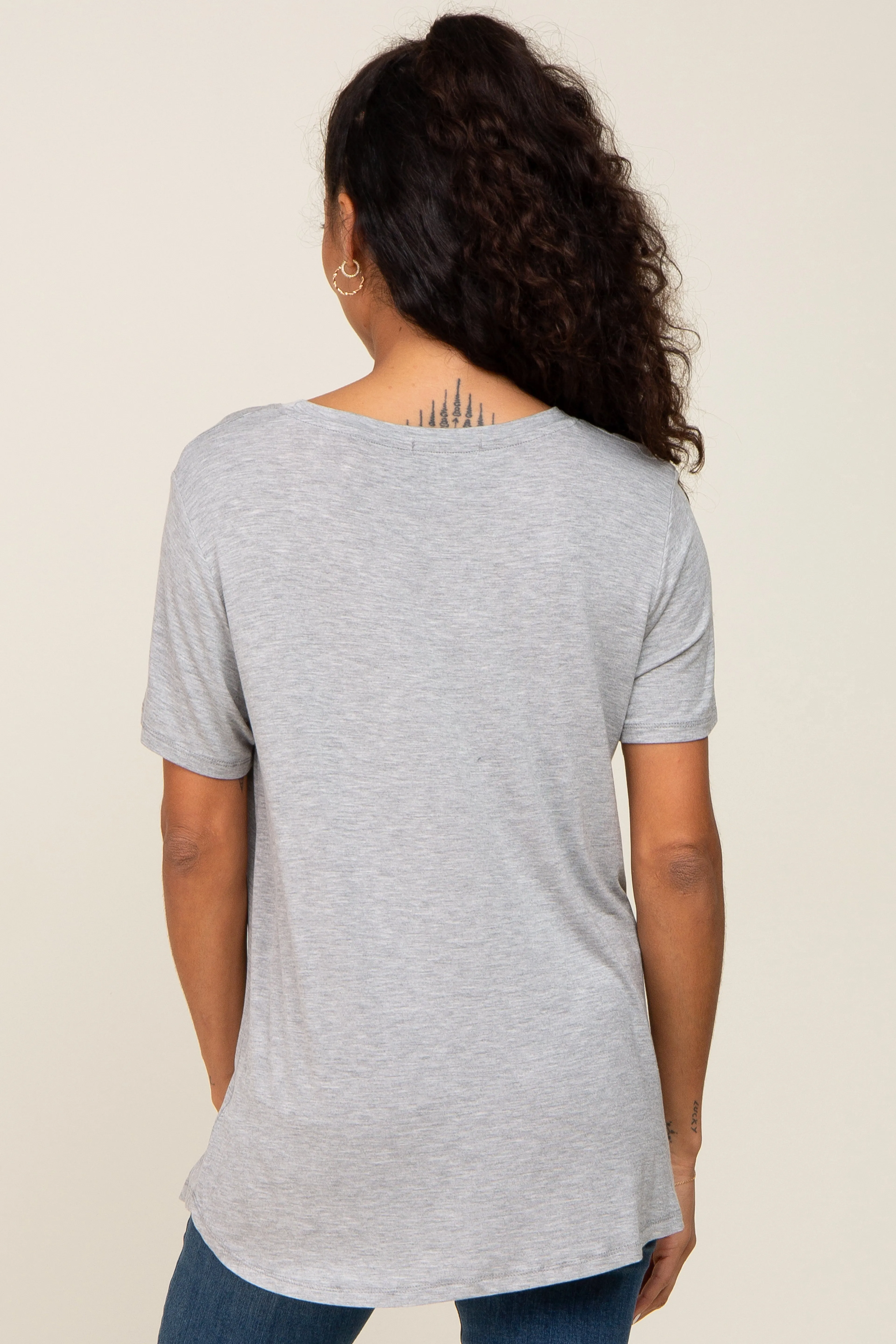 Grey Basic Tee sold by Pinkblush product image thumbnail 3