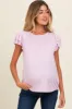Lavender Ruffle Short Sleeve Maternity Top sold by Pinkblush