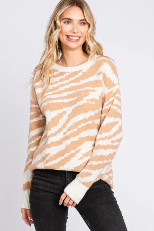 Taupe Animal Print Sweater sold by Pinkblush