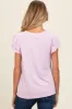 Lavender Ruffle Short Sleeve Maternity Top sold by Pinkblush