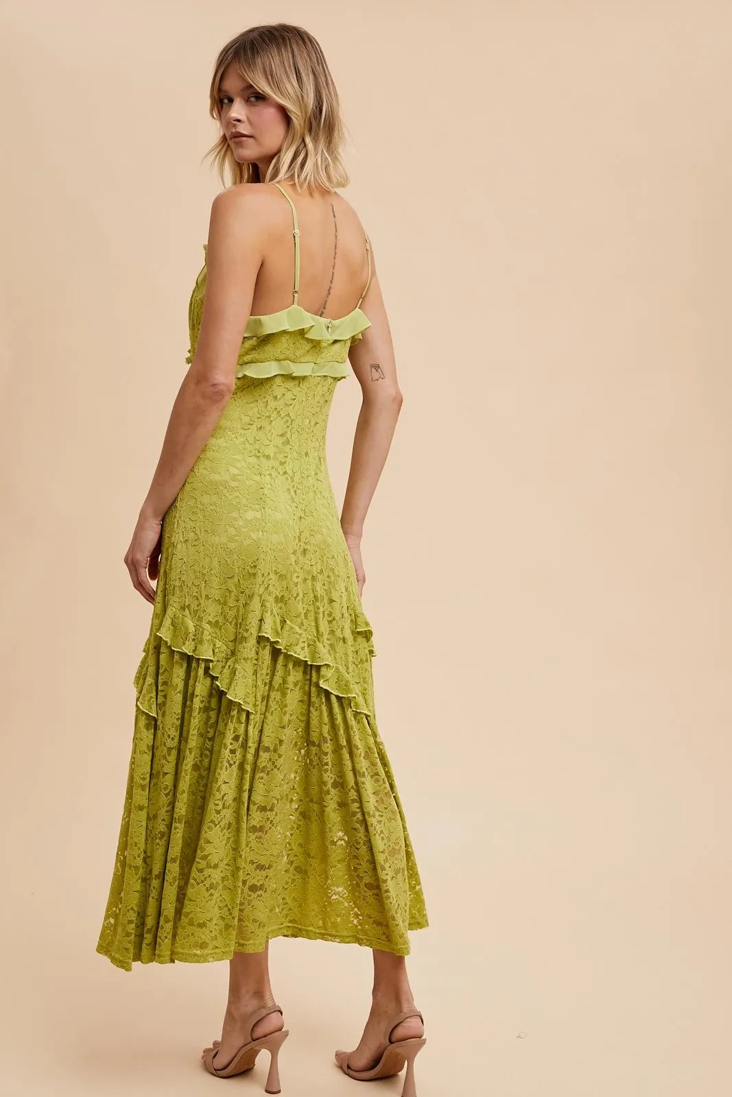 Pistachio Vintage Lace Maxi Dress sold by Pinkblush product image thumbnail 3