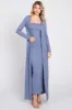 Blue Ribbed Sleeveless Dress Cardigan Set sold by Pinkblush