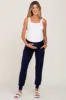 Navy Blue Maternity Band Jogger Pants sold by Pinkblush