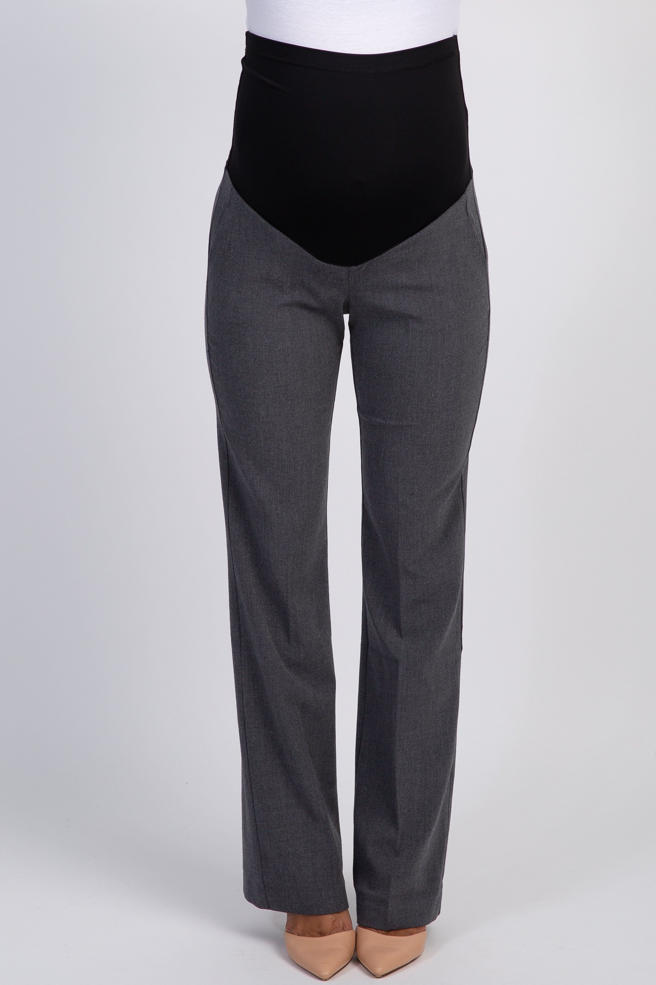 PinkBlush Charcoal Pleated Wide Leg Maternity Pants sold by Pinkblush product image thumbnail 2