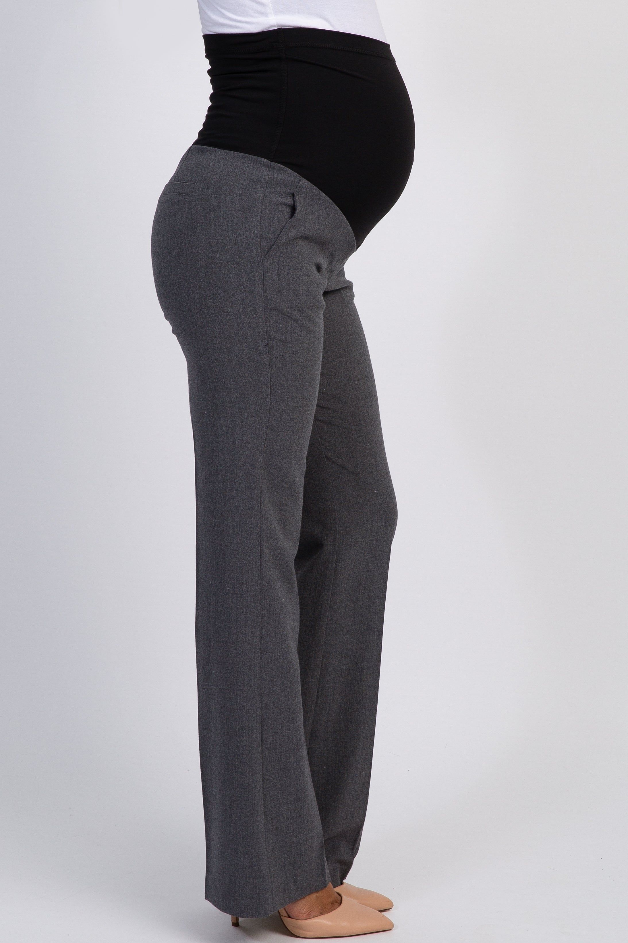 PinkBlush Charcoal Pleated Wide Leg Maternity Pants sold by Pinkblush product image thumbnail 3