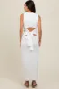 Ivory Back Tie Bodycon Maxi Dress sold by Pinkblush