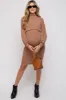 Mocha Rib Knit Mock Neck Maternity Nursing Dress sold by Pinkblush