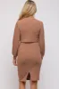 Mocha Rib Knit Mock Neck Maternity Nursing Dress sold by Pinkblush