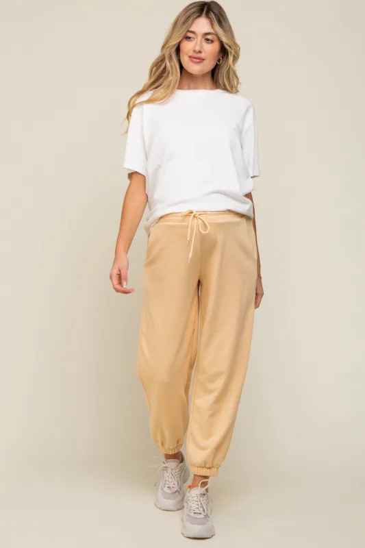 Yellow Drawstring Maternity Sweatpants sold by Pinkblush